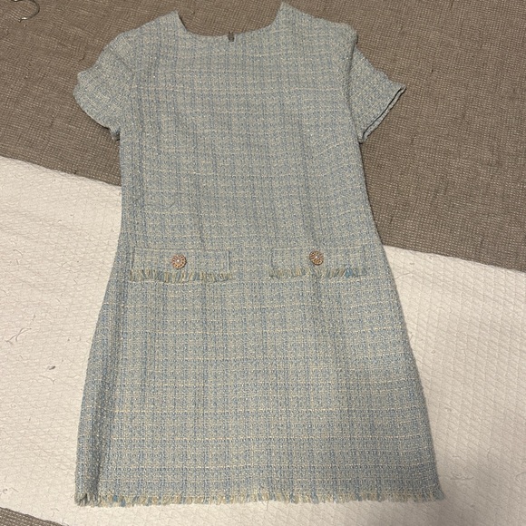 Elegant Blue Tweed Dress - Picture 1 of 1